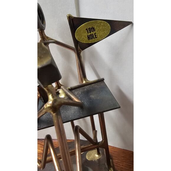 Vtg Metal Art 19th Hole Bartend Nuts Signed Rock Creek Metalcraft Gift USA Made - Picture 6 of 8